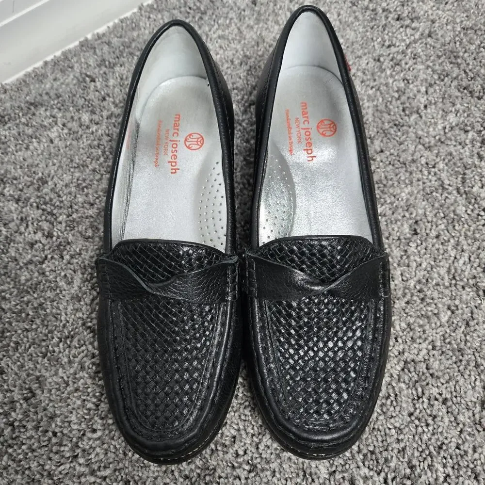 Marc Joseph Women's Shoes Sz 8 Leather Weave Loafers